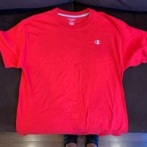 Red Champion Men’s T-Shirt Grey Embroidered Logo